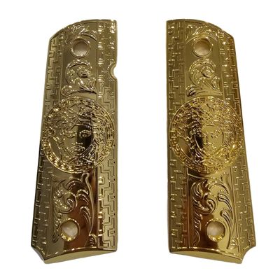 Gold Plated 1911 Full Size Grips W Ambi Cut, for All 1911 Full-Size and Clones