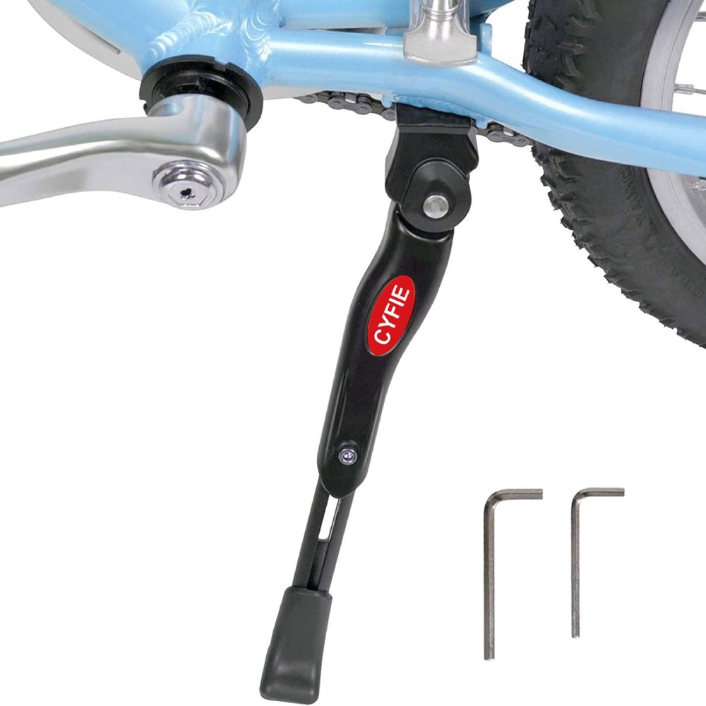 Cyfie Kickstand for 16 18 20 Inch Kids Bicycle, Bike Kickstand Center Mount Adjustable Aluminum Alloy Kick Stands for 16-20 Inch Kids Mountain Bike/Road Bike