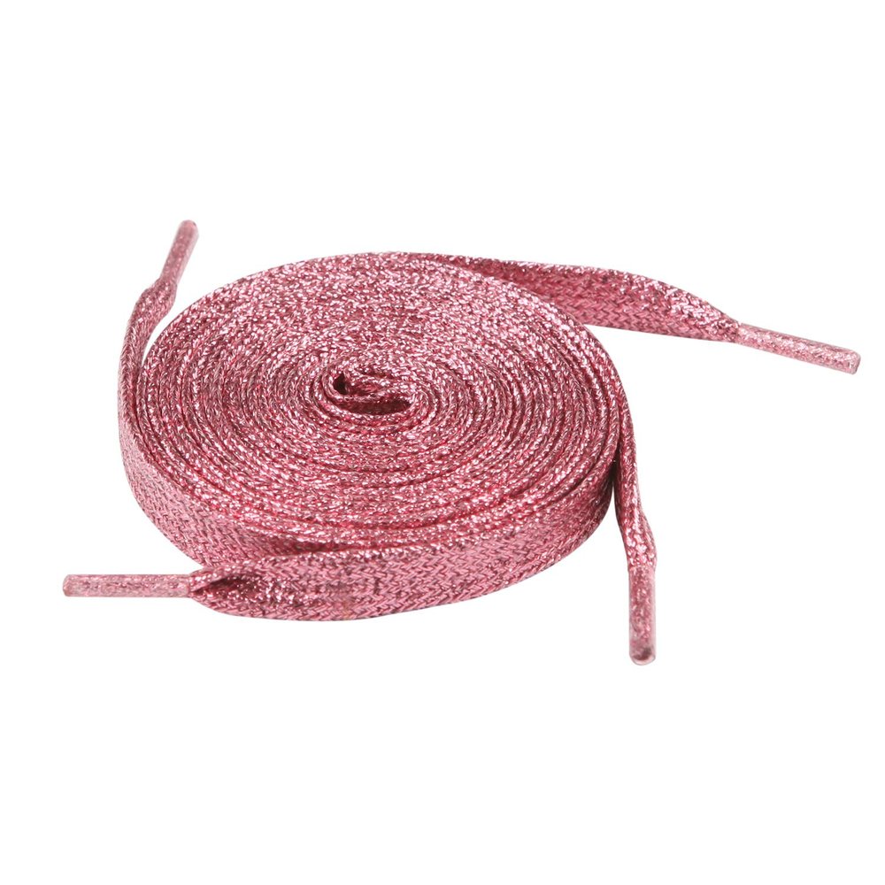 5Chaos Glitter Metallic Sparkle Shoelaces, Sparkly Shiny Shoe Laces for Women Kids Girls Men, Fun Funky Shoestring with Aglets 1Pair (35" (90CM), Metallic Pink)
