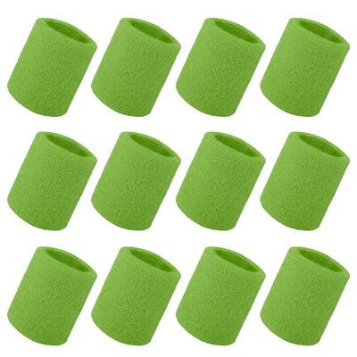 GOGO 12 Pieces Thick Wrist Sweatbands Wristband Solid Color