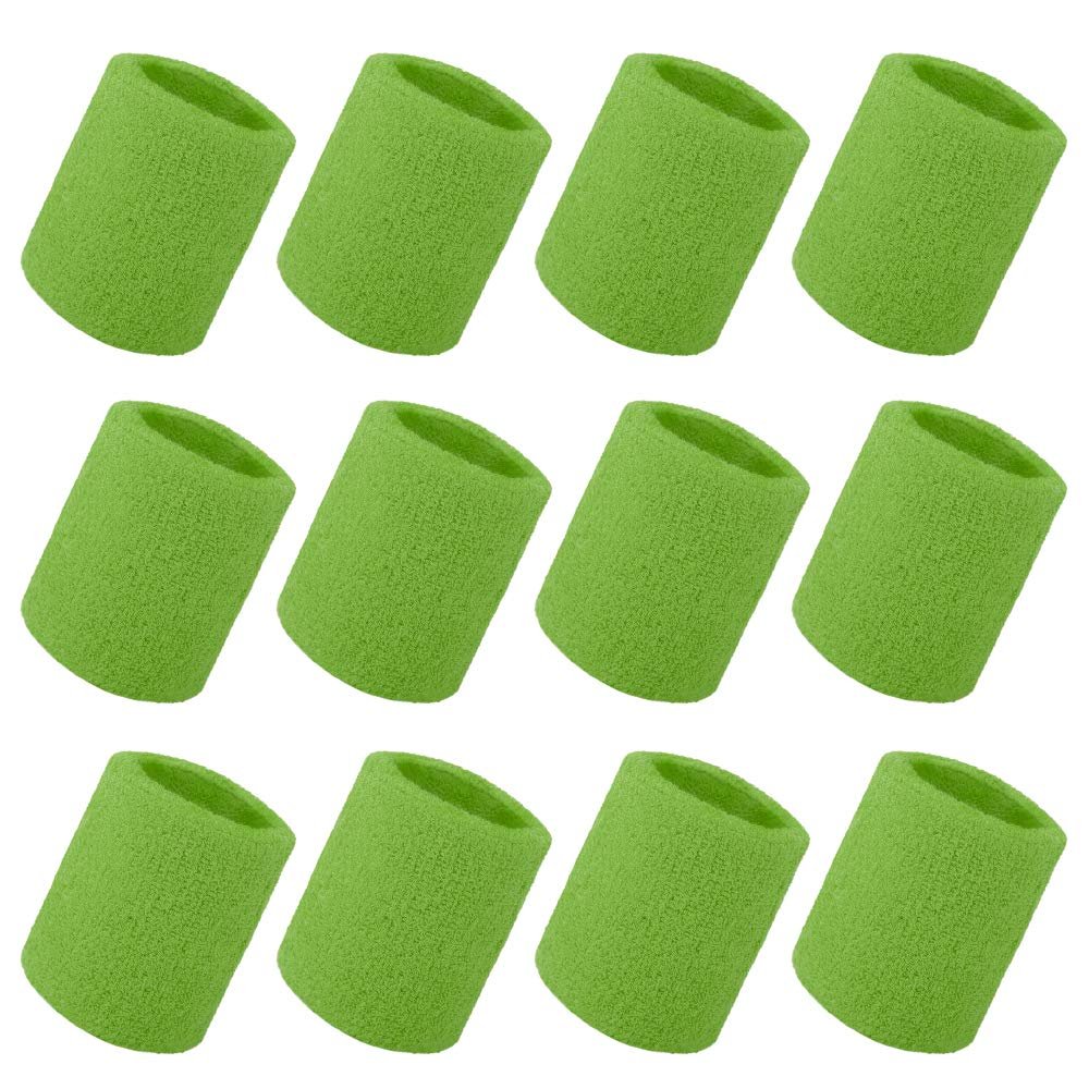 GOGO 12 Pieces Thick Wrist Sweatbands Wristband Solid Color