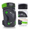 boruizhen Kids/Youth Knee and Elbow Pads with Wrist Guards Protective Gear Set for Skating Skateboarding Cycling Biking Scooter and Multi Sports (Black/Green, Small (3-7 Years)) view 3