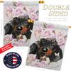 Breeze Decor Dachshund Floral House Flag Eagle Set Dog Puppy Spoiled Paw Canine Fur Pet Nature Farm Animal Creature Decoration Banner Small Garden Yard Gift Double-Sided, Made in USA view 3