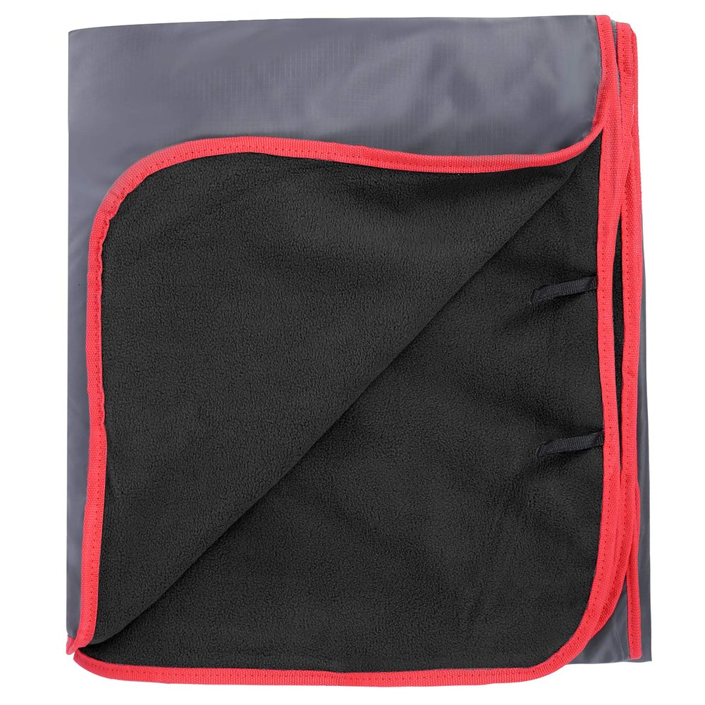 REDCAMP Large Waterproof Stadium Blanket for Cold Weather, Soft Warm Fleece Camping Blanket Windproof for Outdoor Sports, Blue/Red (Outer Grey/Inner Black)