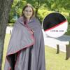 REDCAMP Large Waterproof Stadium Blanket for Cold Weather, Soft Warm Fleece Camping Blanket Windproof for Outdoor Sports, Blue/Red (Outer Grey/Inner Black) view 3