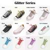 5Chaos Glitter Metallic Sparkle Shoelaces, Sparkly Shiny Shoe Laces for Women Kids Girls Men, Fun Funky Shoestring with Aglets 1Pair (43" (110CM), Metallic Black) view 4