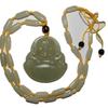 2" China Certified Nature Hetian Nephrite Jade Laughing Buddha Hand Carved Necklace Pendant 5743 view 1