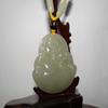 2" China Certified Nature Hetian Nephrite Jade Laughing Buddha Hand Carved Necklace Pendant 5743 view 3