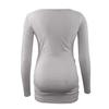 L PATTERN Womens Maternity Shirts Pregnancy Tops Long Sleeve Side Ruched Comfortable and Soft Maternity Clothing, Grey, Small view 3