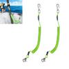 Fishing Coiled Lanyard, Heavy Duty Fishing Lanyard, Retractable Tool Lanyard, Fishing Tools Safety Rope Extension Cord Tether, with Carabiner, for Deep Sea Fishing, Rods, Kayak, Paddles - 2-Pcs view 1