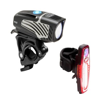 NiteRider Lumina Micro Sabre Bike Light Combo 650 Lumen Headlight 110 Lumen Taillight USB Rechargeable Bicycle LED Front and Back Light IP64 Waterproof Mountain Road Commuting MTB Cycling Safety Flash