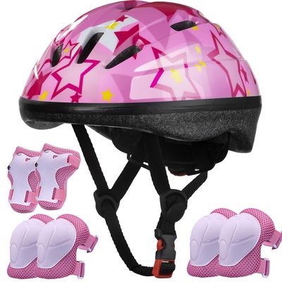 Lamsion Kids Helmet Adjustable for Kids Ages 3-8 Years Old Boys Girls, Toddler Helmet with Protective Sports Gear Set Knee Elbow Pads Wrist Guards for Cycling Skateboard Scooter