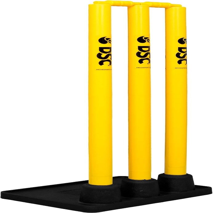 DSC Unisex's 1503326 Plastic Cricket Stumps Set with Rubber Base, Multi Color, One Size