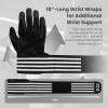 FINGER TEN Weightlifting Workout Gloves Full Finger with Wrist Strap Support, Padded Grip for Weight Lifting Gym Fitness Exercise Training Men Male (Full-Black, Medium) view 2