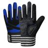 FINGER TEN Weightlifting Workout Gloves Full Finger with Wrist Strap Support, Padded Grip for Weight Lifting Gym Fitness Exercise Training Men Male (Full-Blue, X-Large) view 1