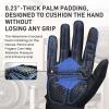 FINGER TEN Weightlifting Workout Gloves Full Finger with Wrist Strap Support, Padded Grip for Weight Lifting Gym Fitness Exercise Training Men Male (Full-Blue, X-Large) view 3