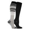 Dr. Scholl's Womens Graduated Compression Knee High - 1 & 2 Pair Packs Energizing Comfort And Fatigue Relief Sock, Black Solid/Gray Stripe, 4-10 US view 1