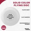 DISCOUNT PROMOS Custom Frisbees 9.25 inch. Set of 100, Personalized Bulk Pack - Fun Outdoor Games for Adults and Family - White view 3