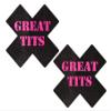 PASTEASE Sexy Pasties - Nipple Covers for Festivals, Raves, & Lingerie | Halloween Costume Accessory | Waterproof (Great Tits X Cross) view 1