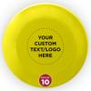 DISCOUNT PROMOS Custom Frisbees 9.25 inch. Set of 10, Personalized Bulk Pack - Fun Outdoor Games for Adults and Family - Yellow view 2