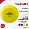 DISCOUNT PROMOS Custom Frisbees 9.25 inch. Set of 10, Personalized Bulk Pack - Fun Outdoor Games for Adults and Family - Yellow view 3