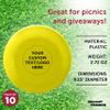 DISCOUNT PROMOS Custom Frisbees 9.25 inch. Set of 10, Personalized Bulk Pack - Fun Outdoor Games for Adults and Family - Yellow view 4