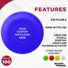 DISCOUNT PROMOS Custom Frisbees 9.25 inch. Set of 100, Personalized Bulk Pack - Fun Outdoor Games for Adults and Family - Reflex Blue view 2