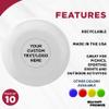 DISCOUNT PROMOS Custom Frisbees 9.25 inch. Set of 10, Personalized Bulk Pack - Fun Outdoor Games for Adults and Family - White view 2