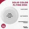 DISCOUNT PROMOS Custom Frisbees 9.25 inch. Set of 10, Personalized Bulk Pack - Fun Outdoor Games for Adults and Family - White view 3