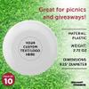 DISCOUNT PROMOS Custom Frisbees 9.25 inch. Set of 10, Personalized Bulk Pack - Fun Outdoor Games for Adults and Family - White view 4