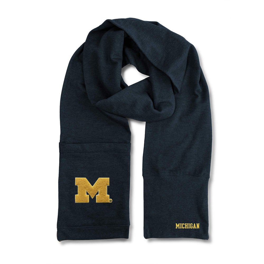 Littlearth unisex-adult NCAA Michigan Wolverines Jimmy Bean 4-in-1 Scarf, Team Color, 82'' x 8'' (100709-UMIC)