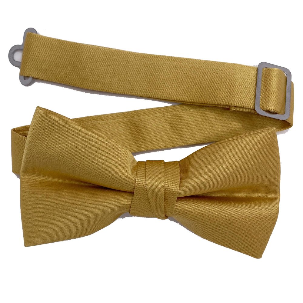 Spencer J's Mens and Boys Pre-Tied Bowtie Large Variety of Colors (Gold, Boys (Age 0-7))