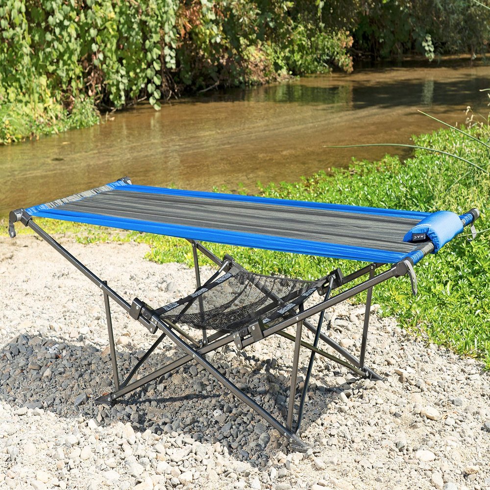 Mac Sports H900S-100 Topnotch Heavy Duty Multi-Use Outdoor Camping Portable Folding Hammock (Blue/Gray)