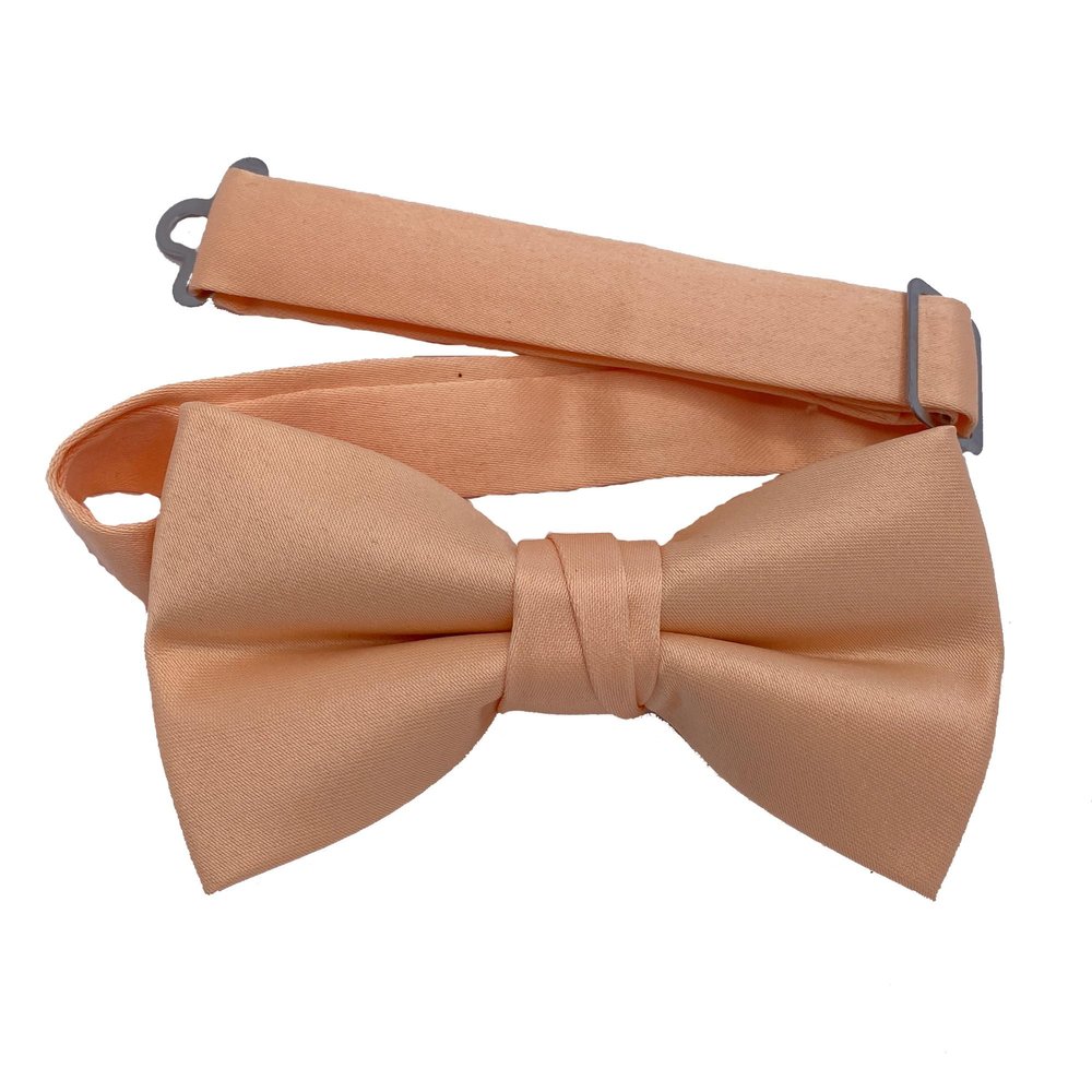 Spencer J's Mens and Boys Pre-Tied Bowtie Large Variety of Colors (Peach, Youth (Age 7-13))