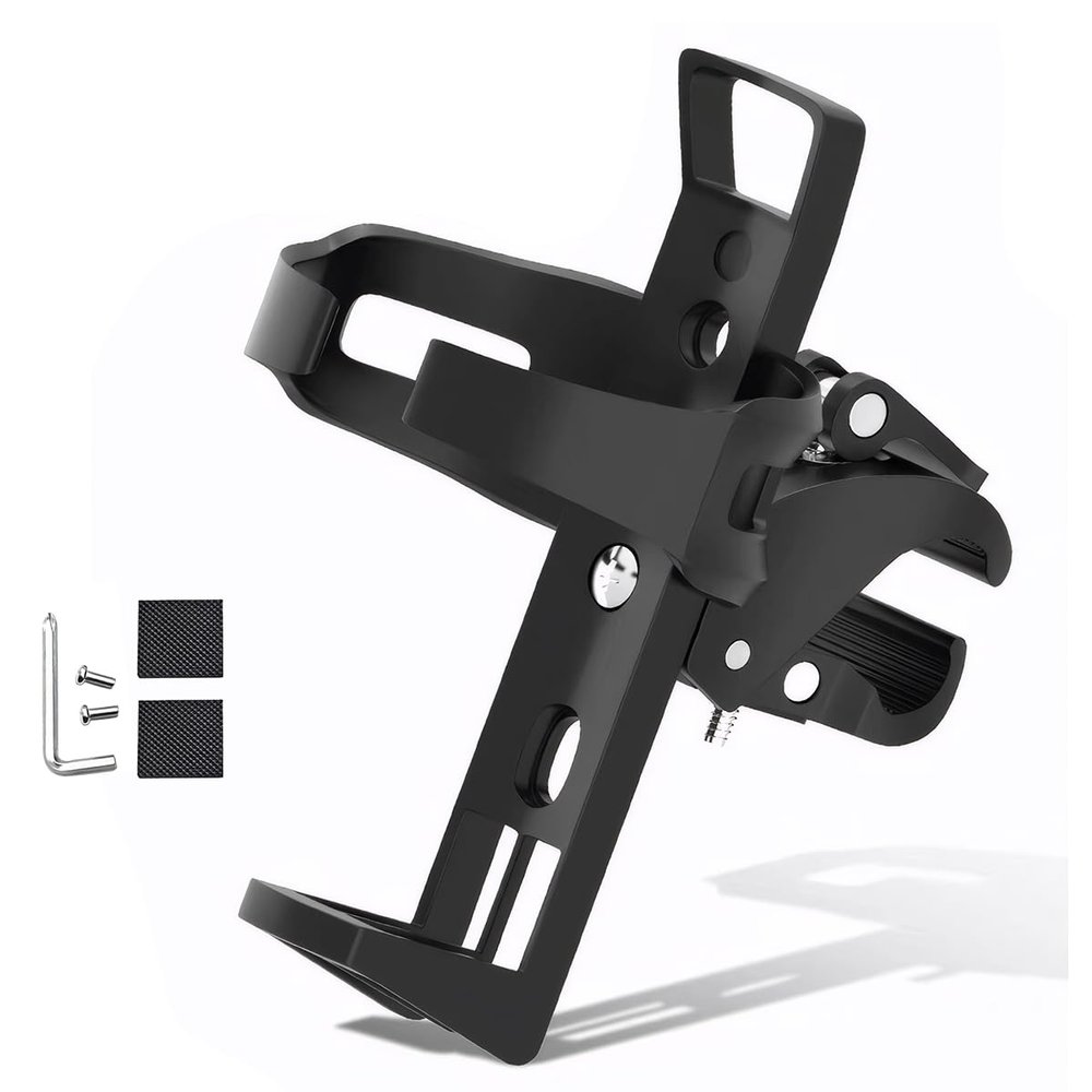 GYL Bike Water Bottle Holder 360 Degrees Rotation Black Cup Holder Drinking Bottle Holder Fit Bike Electric Scooter Mountain Bike Pramss Wheelchairs