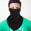 MoKo Scarf Mask Bandana with Ear Loops 3 Pack, Neck Gaiter Balaclava UV Sun Protection Face Mask for Dust Wind Outdoors Motorcycle Cycle Bandana Headband for Women Men - Black view 2
