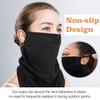 MoKo Scarf Mask Bandana with Ear Loops 3 Pack, Neck Gaiter Balaclava UV Sun Protection Face Mask for Dust Wind Outdoors Motorcycle Cycle Bandana Headband for Women Men - Black view 4