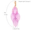 Grace Jun Handmade Multi-layer Leaf Shape Clip on Earrings No Pierced for Women (Gold Rose Red Clip-ons) view 2
