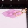 Grace Jun Handmade Multi-layer Leaf Shape Clip on Earrings No Pierced for Women (Gold Rose Red Clip-ons) view 3