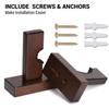 TOBWOLF 2PCS Baseball Bat Display Case, Baseball Bat Hanger Holder, Wall Mount Baseball Bat Horizontal Rack, Baseball Bat Bracket - Brown view 4