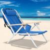 MISC Portable High Strength Beach Chair with Adjustable Headrest Blue Polyester Folding view 1