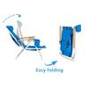 MISC Portable High Strength Beach Chair with Adjustable Headrest Blue Polyester Folding view 4