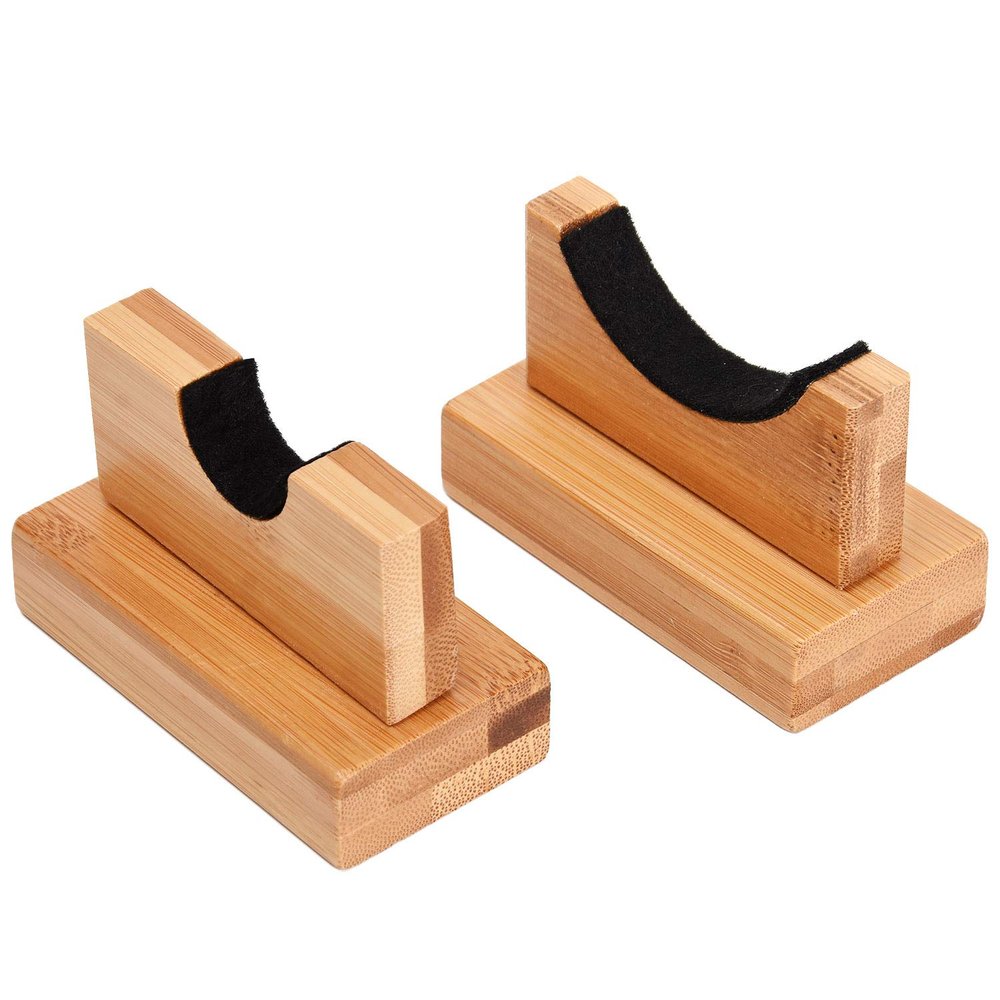 TOBWOLF Baseball Bat Display Case - 2PCS Sturdy Stand, Horizontal Rack, Burlywood