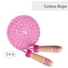 2 Pcs Jumping Rope for Kids, Lorvain Adjustable Skipping Ropes with Wooden Handle Cotton Braided for Boys Girls Jumping Ropes, for Children Students Outdoor Exercise (Blue+Pink) view 4