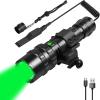 WINDFIRE Green Light Flashlight for Hunting 350 Yards Predator Coyote Hog Lights Tactical Flashlights USB Rechargeable with Picatinny Rail Mount, Remote Pressure Switch view 1