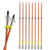 ZSHJGJR 30.5 Inch Archery Bowfishing Arrows Fiberglass Bow Fishing Hunting Arrows with 8mm Broadhead Safety Slides for Compound Recurve Bow 6 or 12pcs (6 PCS) view 1