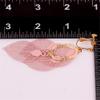 Grace Jun New Handmade Multi-layer Leaf Shape Clip on Earrings No Pierced for Women (Gold Pink Clip-ons) view 2