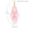 Grace Jun New Handmade Multi-layer Leaf Shape Clip on Earrings No Pierced for Women (Gold Pink Clip-ons) view 3