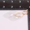 Grace Jun Handmade Multi-layer Leaf Shape Clip on Earrings No Pierced for Women (Gold White Clip-ons) view 4