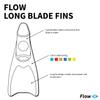 Flow Premium Rubber Long Fins for Swim and Lap Training - Youth Sizes for Kids, Young Men, and Women (XXXXS 10-12 (Aqua)) view 4